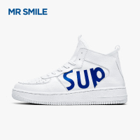 微笑先生高帮鞋韩版潮流冬天白鞋休闲运动百搭高邦嘻哈潮鞋