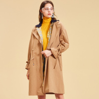 韩版宽松风衣女2018秋冬新款过膝学生中长款大衣立领驼色薄外套女