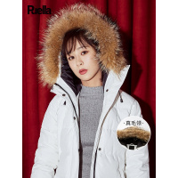 毛领羽绒服女明星同款2018新款中长款冬季韩版学生白鹅绒轻薄外套