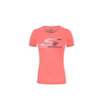 skechers斯凯奇女装针织短袖修身T恤衫印花短袖衫 SAWW175713