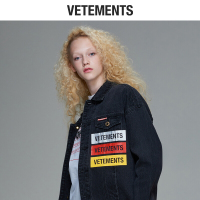 vetements牛仔外套女春秋女装外套2018新款牛仔夹克休闲宽松黑色