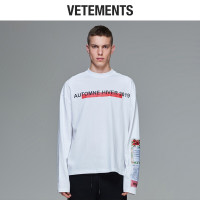 vetements长袖T恤男衣服秋装打底衫长袖2018新款上衣oversize字母印花