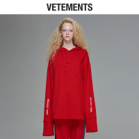 vetements女款卫衣2018女潮连帽秋季宽松oversize潮牌印花春秋款男女款