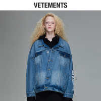 vetements牛仔外套女休闲宽松夹克外衣2018新款牛仔夹克牛仔衣牛仔蓝