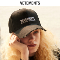 vetements帽子男女款棒球帽鸭舌帽遮阳防晒黑白休闲2018新款黑色可节