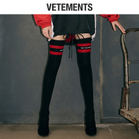 vetements袜子长腿过膝盖长筒袜过膝袜女款2018新款黑色