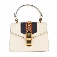 Sylvie系列中号手提包 白