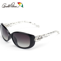 美国花雨伞时尚偏光太阳镜墨镜女潮显瘦防紫外线遮阳镜黑色AP1557