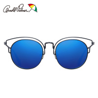 美国花雨伞 女潮时尚复古开车偏光眼镜个性猫眼墨镜金属镂空太阳眼镜AP11695