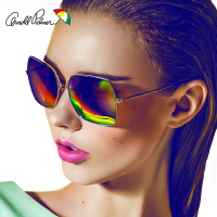 美国花雨伞 女款偏光时尚防紫外线欧美大框炫彩反光墨镜AP11638