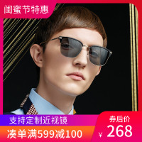 派丽蒙太阳镜女半框墨镜男士潮人复古圆脸防紫外线遮阳偏光驾驶镜72403