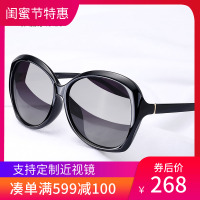 派丽蒙偏光太阳镜女圆脸框防紫外线可配近视眼镜街拍墨镜女韩版潮71415