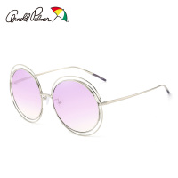 花雨伞墨镜女潮圆脸韩版潮复古个性2019太阳镜尼龙片防紫外线太阳镜AP11704