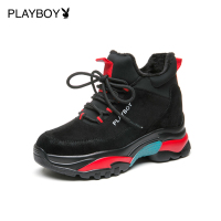 花花公子2018冬季款学生运动鞋女百搭韩版休闲鞋加绒棉鞋女潮鞋