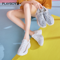 正品花花公子厚底增高网鞋女夏季透气布运动鞋女学生轻便跑步鞋潮