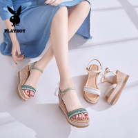 花花公子女士新款凉鞋坡跟学生韩版度假风沙滩鞋凉拖鞋外穿夏ins