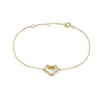 阿菲娜AFFINER 14K金 时尚贝母如意锁手链AFB2019K