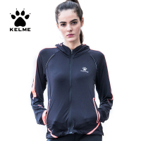 KELME卡尔美运动外套女连帽修身跑步健身上衣吸湿排汗开衫