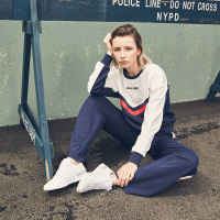 KELME卡尔美秋季新款运动卫衣女圆领时尚撞色拼接休闲套头衫