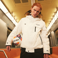 KELME/卡尔美男士运动羽绒服连帽保暖防风毛领外套大衣潮加厚新款