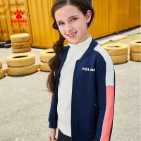 kelme（kids）女童外套春季2020新款潮开衫卫衣短款运动衣服中童