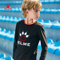 kelme（kids）童装男童长袖T恤衫薄款印花上衣大中童大logo圆领衫