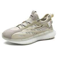 微笑先生（MR SMILE）时尚潮流男鞋百搭爆米花运动休闲鞋舒适透气飞织网布老爹鞋米色41