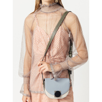 迪桑娜女包时尚真皮单肩小包 复古包包百搭斜挎包潮流撞色马鞍包