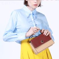 嘉里奥秋女士单肩时尚牛皮真皮拼色信封小方包斜挎包包女