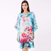 美帜女款桑蚕丝宽松睡袍真丝睡衣 可外穿