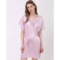 美帜女款桑蚕丝宽松短袖家居服真丝睡裙睡衣