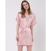 美帜女款桑蚕丝宽松短袖家居服真丝睡裙睡衣