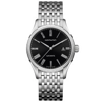 汉米尔顿(Hamilton)瑞士手表 永恒经典勇者系列自动机械男表 黑盘钢带 H39515134