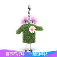 Fendi 女士绿色皮毛钥匙扣挂饰吊饰 7AR626 A0ZY F11KV