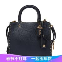 COACH 蔻驰 女士ROGUE系列粒面皮革铆钉小号手提单肩包 30456