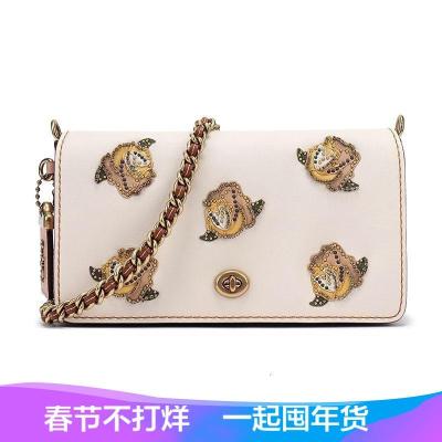 Coach 蔻驰 奢侈品 女士DINKY系列皮革玫瑰花贴花单肩斜挎包 32874