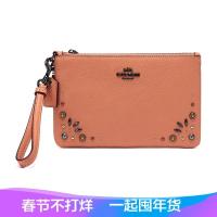 Coach 蔻驰 奢侈品 女士抛光粒面皮革铆钉小号腕包手拿包 29574