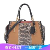 coach 蔻驰 女款皮质蛇皮纹拼色手提单肩斜挎包 37129