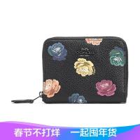 Coach 蔻驰 奢侈品 女士抛光鹅卵石皮革短款钱包钱夹 31850