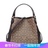 Coach 蔻驰 奢侈品 女士织物配皮中号手提单肩包 57934