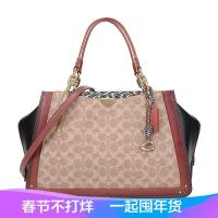 Coach 蔻驰 奢侈品 女士DREAMER系列经典标志涂层帆布配皮手提单肩包 38845