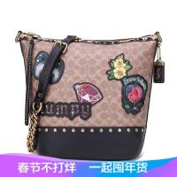 Coach 蔻驰 奢侈品 女士涂层帆布配皮仿古单肩包 32931