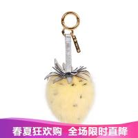 FENDI 女士黄色毛皮草莓造型钥匙扣挂饰 7AR677 A3D1 F13FV