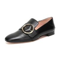BALLY 巴利 女士 圆扣皮质休闲便鞋可踩脚单鞋 LOTTIE