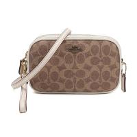 COACH 蔻驰 女士经典标志涂层帆布配皮Sadie手拿包单肩斜挎包 31542