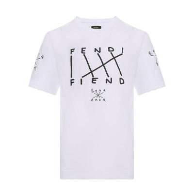 FENDI 男士LOGO字母棉质圆领短袖T恤 FY0936 A6ZI