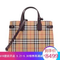 BURBERRY 博柏利 女款VINTAGE格纹织物配皮中号手提单肩斜挎包