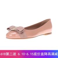 Salvatore Ferragamo 菲拉格慕 女士光面牛皮蝴蝶结平底鞋 0676235 C