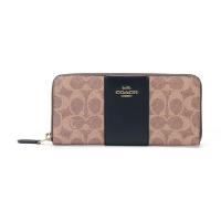COACH 蔻驰 奢侈品 女士专柜款拼色涂层帆布配皮长款钱包钱夹 73739