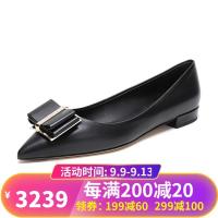 Salvatore Ferragamo 菲拉格慕 女士皮质双蝴蝶结平底鞋 0704646